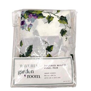 VTG NIP WAVERLY GARDEN ROOM SWEET VIOLETS TAILORED WINDOW PANEL PAIR 84"X63"